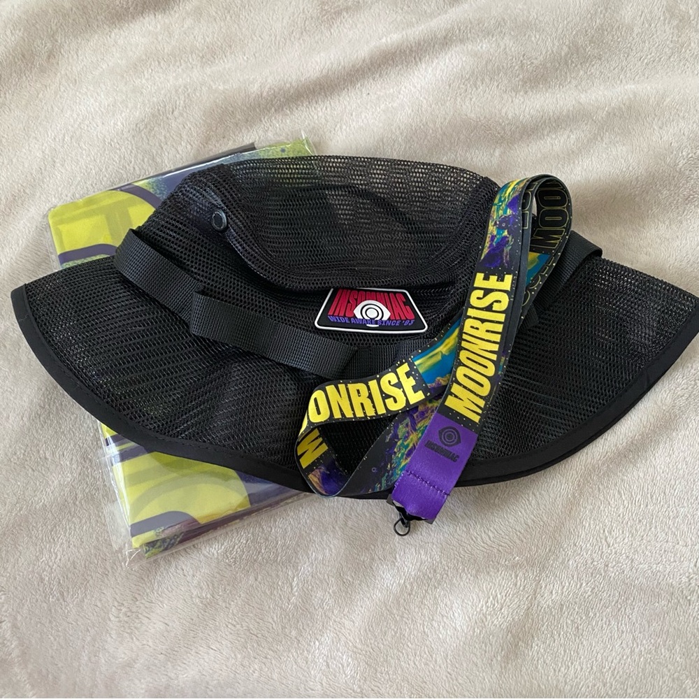 MOONRISE Festival Gear Merch Insomniac Mesh Bucket Hat Lanyard Wall Hanging